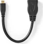CVGP34790BK02 HIGH SPEED HDMI CABLE WITH ETHERNET, HDMI MICRO - HDMI FEMALE 0.2M NEDIS