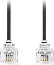 TCGL90200BK50 TELECOM CABLE RJ11 MALE - RJ11 MALE 5.00M BLACK NEDIS