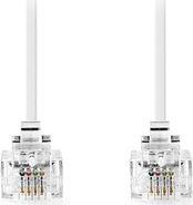 TCGL90200WT100 TELECOM CABLE RJ11 MALE - RJ11 MALE 10.0M WHITET NEDIS