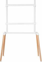 TVSM7250WT TV FLOOR STAND 60 - 75'' UP TO 40 KG SCANDANAVIAN DESIGN WHITE / BEECH NEDIS