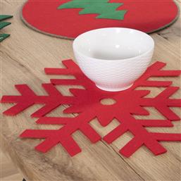ΧΡΙΣΤΟΥΓΕΝΝΙΑΤΙΚΑ ΣΟΥΠΛΑ (ΣΕΤ 2ΤΜΧ) NEF-NEF HOMEWARE FELT SNOWFLAKE RED NEF NEF