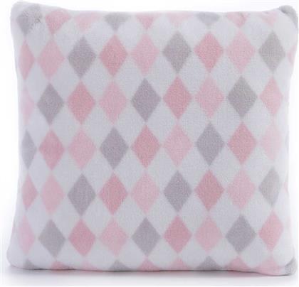 ΔΙΑΚΟΣΜΗΤΙΚΟ ΜΑΞΙΛΑΡΙ FLEECE (35X35) NEF-NEF HOMEWARE BABY SWEET RHOMBUS PINK NEF NEF