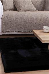 NEF-NEF ΧΑΛΙ ΜΕ FAUX LEATHER FUR ΟΨΗ ''ESTELLE'' 75 X 140 CM - 034622 ΜΑΥΡΟ NEF-NEF HOMEWARE