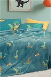 NEF-NEF ΠΑΙΔΙΚΗ ΚΟΥΒΕΡΤΑ ΜΟΝΗ FLEECE ''DINOS ON WHEELS'' 160 X 220 CM - 038421 ΠΕΤΡΟΛ NEF-NEF HOMEWARE