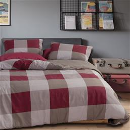 ΠΑΠΛΩΜΑΤΟΘΗΚΗ ΜΟΝΗ (ΣΕΤ 170X240) 2 ΟΨΕΩΝ NEF-NEF HOMEWARE CASUAL CHECK BORDO NEF NEF
