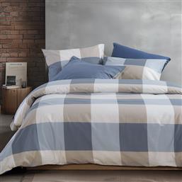 ΠΑΠΛΩΜΑΤΟΘΗΚΗ ΜΟΝΗ (ΣΕΤ 170X240) 2 ΟΨΕΩΝ NEF-NEF HOMEWARE CASUAL CHECK DENIM NEF NEF