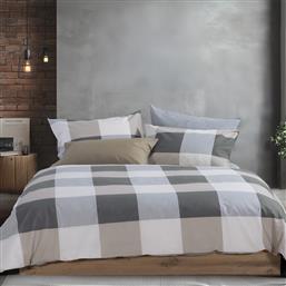 ΠΑΠΛΩΜΑΤΟΘΗΚΗ ΜΟΝΗ (ΣΕΤ 170X240) 2 ΟΨΕΩΝ NEF-NEF HOMEWARE CASUAL CHECK GREY NEF NEF