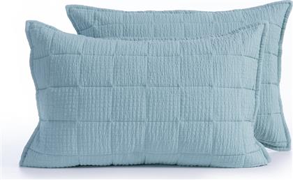 ΖΕΥΓΟΣ ΜΑΞΙΛΑΡΟΘΗΚΕΣ ΚΑΠΙΤΟΝΕ (52X72) NEF-NEF HOMEWARE ELEMENTS OLYMPIA SILVER - BLUE NEF NEF