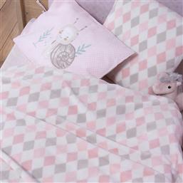 ΚΟΥΒΕΡΤΑ FLEECE ΑΓΚΑΛΙΑΣ (75X110) NEF-NEF BABY SWEET RHOMBUS PINK NEF NEF