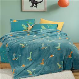 ΚΟΥΒΕΡΤΑ FLEECE ΜΟΝΗ 160X220 DINOS ON WHEELS PETROL (160X220) NEF NEF