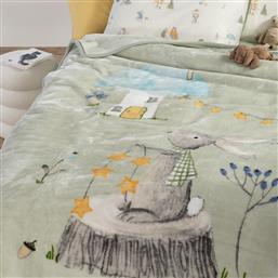 ΚΟΥΒΕΡΤΑ ΒΕΛΟΥΤΕ ΜΟΝΗ 160X220 WOODLAND PARTY PISTACHIO (160X220) NEF NEF