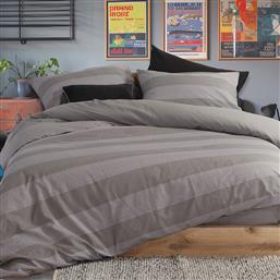 ΣΕΝΤΟΝΙΑ ΔΙΠΛΑ (ΣΕΤ) 140X200+30 CASUAL STRIPE D.GREY ΧΩΡΙΣ ΛΑΣΤΙΧΟ (140X200+30) NEF NEF