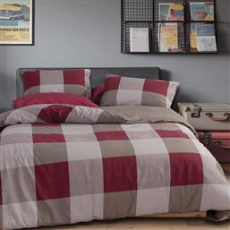 ΣΕΝΤΟΝΙΑ ΔΙΠΛΑ (ΣΕΤ) 200X270 CASUAL CHECK BORDO ΧΩΡΙΣ ΛΑΣΤΙΧΟ (200X270) NEF NEF