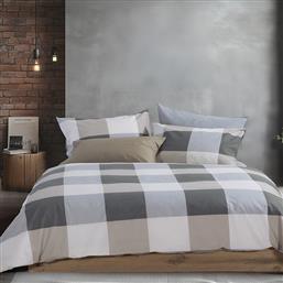 ΣΕΝΤΟΝΙΑ KING SIZE (ΣΕΤ) 180X200+35 CASUAL CHECK GREY ΜΕ ΛΑΣΤΙΧΟ (180X200+35) NEF NEF