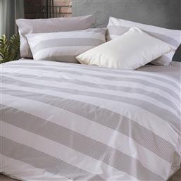 ΣΕΝΤΟΝΙΑ KING SIZE (ΣΕΤ) 180X200+35 CASUAL STRIPE ECRU ΜΕ ΛΑΣΤΙΧΟ (180X200+35) NEF NEF