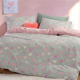 ΣΕΝΤΟΝΙΑ ΜΟΝΑ (ΣΕΤ) 170X260 HEARTS ATTACK GREY ΧΩΡΙΣ ΛΑΣΤΙΧΟ (170X260) NEF NEF