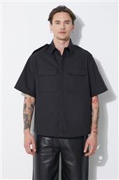 ΠΟΥΚΑΜΙΣΟ LOOSE MILITARY POLICE DETAIL SHORT SLEEVE SHIRT ΧΡΩΜΑ: ΜΑΥΡΟ, MY60216A-Y037-001N NEIL BARRETT