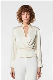 ΓΥΝΑΙΚΕΙΑ ΜΠΛΟΥΖΑ ΜΕ ΣΑΤΕΝ ΥΦΗ ΚΑΙ ΧΡΥΣΗ ΑΛΥΣΙΔΑ ''FESTA'' - 40BB-FESTA-0004 ΛΕΥΚΟ NENETTE