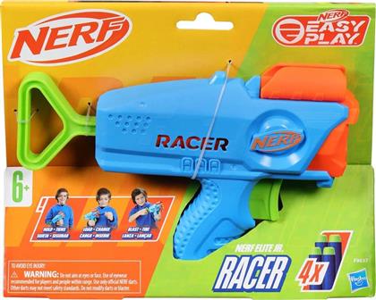 HASBRO ELITE JUNIOR RACER EASY-PLAY DART BLASTER, 4 ELITE DARTS F8637 NERF