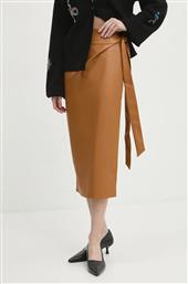 ΦΟΥΣΤΑ VEGAN LEATHER JASPRE SKIRT ΧΡΩΜΑ: ΚΑΦΕ, NFDSK473 NEVER FULLY