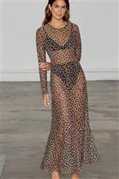 ΓΥΝΑΙΚΕΙΟ MAXI ΦΟΡΕΜΑ ΜΕ LEOPARD PRINT ΚΑΙ ΗΜΙΔΙΑΦΑΝΕΙΑ ''CLEO'' - NFDDR1761BN08 ΚΑΦΕ NEVER FULLY