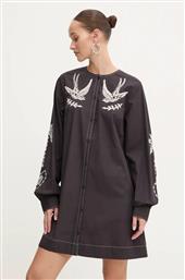 ΒΑΜΒΑΚΕΡΟ ΦΟΡΕΜΑ EMBROIDESWALLOW ROAMNCE MINI DRESS ΧΡΩΜΑ: ΜΑΥΡΟ, NFDDR1573 NEVER FULLY