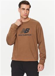 ΜΠΛΟΥΖΑ ESSENTIALS STACKED LOGO FRENCH TERRY CREWNECK MT31538 ΚΑΦΕ REGULAR FIT NEW BALANCE