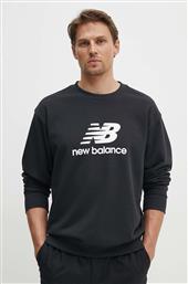 ΜΠΛΟΥΖΑ STACKED LOGO FRENCH ΧΡΩΜΑ: ΜΑΥΡΟ, MT41500BK NEW BALANCE