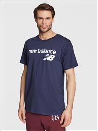 T-SHIRT CLASSIC CORE LOGO MT03905 ΣΚΟΥΡΟ ΜΠΛΕ ATHLETIC FIT NEW BALANCE
