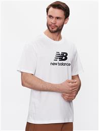 T-SHIRT ESSENTIALS STACKED LOGO MT31541 ΛΕΥΚΟ RELAXED FIT NEW BALANCE