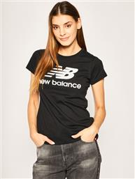 T-SHIRT ESSENTIALS STACKED LOGO TEE WT91546 ΜΑΥΡΟ ATHLETIC FIT NEW BALANCE
