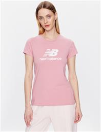 T-SHIRT ESSENTIALS STACKED LOGO WT31546 ΡΟΖ ATHLETIC FIT NEW BALANCE