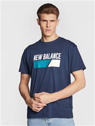 T-SHIRT MT23901 ΣΚΟΥΡΟ ΜΠΛΕ RELAXED FIT NEW BALANCE