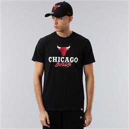 CHICAGO BULLS NBA SCRIPT BLACK T-SHIRT 60284674-BLK NEW ERA