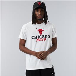 CHICAGO BULLS NBA SCRIPT WHITE T-SHIRT 60284676-WHT NEW ERA από το TROUMPOUKIS