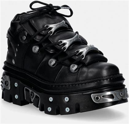 ΔΕΡΜΑΤΙΝΑ SNEAKERS CRUST NEGRO, REACTOR NEGRO E14 CASCO + NEW ROCK