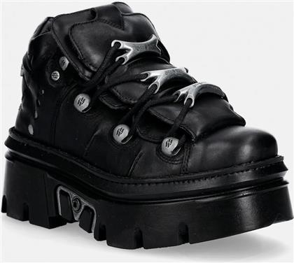 ΔΕΡΜΑΤΙΝΑ SNEAKERS CRUST NEGRO, REACTOR NEGRO E14 CASCO CON NEW ROCK