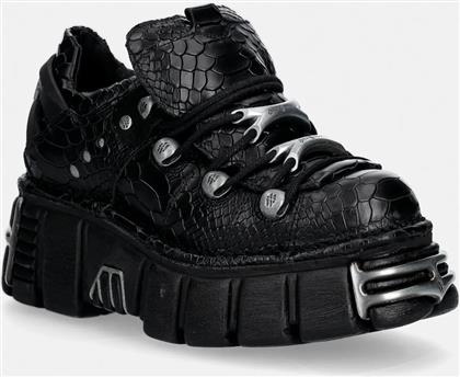 ΔΕΡΜΑΤΙΝΑ SNEAKERS PITON ESCAMA NEGRO BRILLO, TOWER NEGRO ACER NEW ROCK