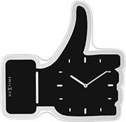 CLOCK 3072ZW THUMBS UP 40.5X41.CM WALL BLACK/ SILVER NEXTIME