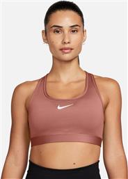 W NK SWSH MED SPT BRA DX6821-634 ΡΟΖ NIKE από το ZAKCRET SPORTS