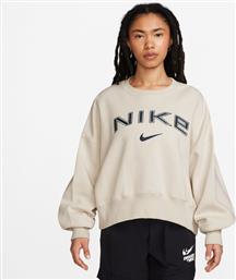 W NSW PHNX FLC OOS LOGO CREW FV7674-104 ΕΚΡΟΥ NIKE