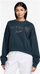 W NSW PHNX FLC OOS LOGO CREW FV7674-478 ΜΠΛΕ NIKE από το ZAKCRET SPORTS