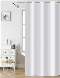 ΚΟΥΡΤΙΝΑ ΜΠΑΝΙΟΥ (180X200) ΜΕ ΤΡΟΥΚΣ WHITE NIMA