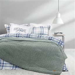 ΚΟΥΒΕΡΤΟΠΑΠΛΩΜΑ ΜΟΝΟ 160X220 MUFFLE SMOKY GREEN (160X220) NIMA