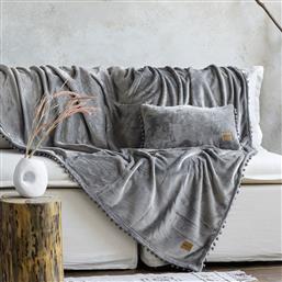 ΡΙΧΤΑΡΙ ΤΡΙΘΕΣΙΟΥ ΚΑΝΑΠΕ FLEECE (180X300) MACIA GREY NIMA