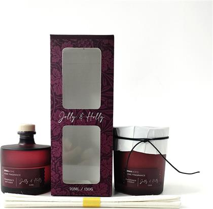 ΣΕΤ ΑΡΩΜΑΤΙΚΟ ΧΩΡΟΥ ΜΕ ΣΤΙΚ 70ML & ΑΡΩΜΑΤΙΚΟ ΚΕΡΙ 130GR - HOLLY & JOLLY NIMA