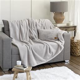 ΡΙΧΤΑΡΙ ΤΡΙΘΕΣΙΟΥ ΚΑΝΑΠΕ FLEECE (180X300) SNUGGLE LIGHT GREY NIMA