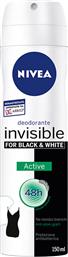 ΑΠΟΣΜΗΤΙΚΟ SPRAY BLACK & WHITE INVISIBLE ACTIVE (150 ML) NIVEA