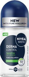 DERMA CONTROL SENSITIVE ANTI-IRRITATING ROLL-ON DEODORANT ΑΝΔΡΙΚΟ ΑΝΤΙΙΔΡΩΤΙΚΟ ΜΕ 72ΩΡΗ ΠΡΟΣΤΑΣΙΑ ΤΗΣ ΕΥΑΙΣΘΗΤΗΣ ΕΠΙΔΕΡΜΙΔΑΣ ΑΠΟ ΕΡΕΘΙΣΜΟΥΣ 50ML NIVEA