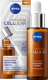 EXPERT FILLER CELLULAR VITAMIN C RADIANCE RENEWING SERUM ΑΝΑΖΩΟΓΟΝΗΤΙΚΟΣ ΟΡΟΣ ΜΕ ΒΙΤΑΜΙΝΗ C ΓΙΑ ΛΑΜΨΗ ΜΕ ΑΝΤΙΓΗΡΑΝΤΙΚΕΣ ΙΔΙΟΤΗΤΕΣ 30ML NIVEA